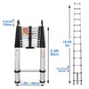 Aluminum Folding Telescoping Ladder 16.5 FT, 5M Extendable Ladder with