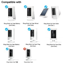 3 Pack Wall Mount for Ring Stick Up Cam and Indoor Cam, 360 Degree Swivel Adjustable Mounting Bracket for Ring/Arlo/Wyze Security Camera, White