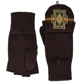 Pendleton Convertible Fingerless Mittens, Harding Maroon, S/M
