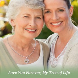 ETERMBOL August Birthstone Necklaces for Women 925 Sterling Silver Tree of Life Pendant Peridot Necklace with Zircon Birthday Gifts for Women, Mom, Grandma, Sisters Elegant Irish Jewelry 18"+2"