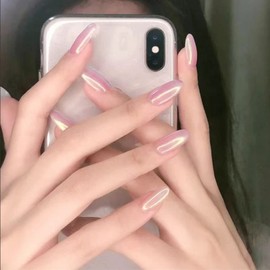 2 Pcs White Iridescent Nails Powder Aurora Chrome Powder for Nails,Mermaid Chrome Nail Pearl Powder Chameleon Chrome Nail Powder Manicure Pigment