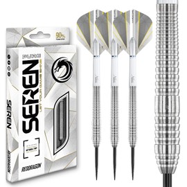 RED DRAGON Darts – Seren Pure 2 21g - 90% Tungsten Professional Steel tip Darts Set with Dart Flights and Dart Shafts (Stems)
