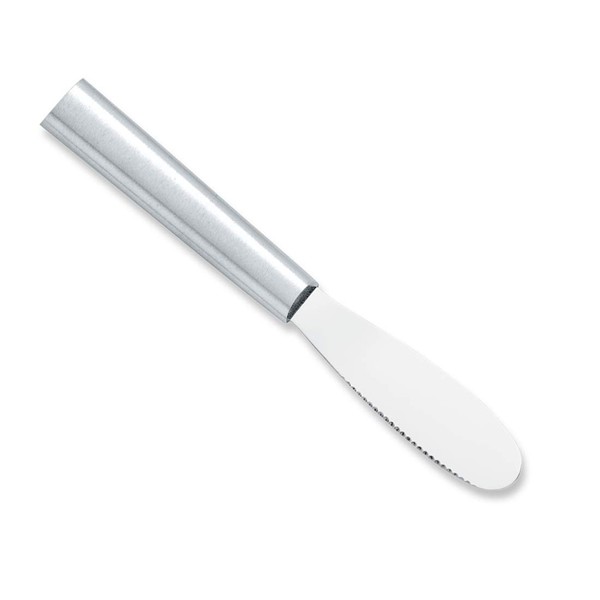 Rada Cutlery Spreader Knife – Stainless Steel Serrated Blade With Aluminum Handle Made in the USA , silver - R135