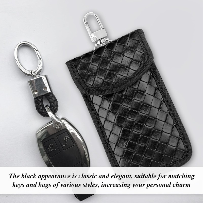 2 Pieces Woven Key Bag, Pu Leather Key Bag, Signal