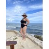 Hilor Women's One Piece Swimwear Front Crossover Swimsuits Hollow Bathing
