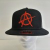 Otto Anarchy Embroidered Patch Flat Bill Trucker Mesh Snapback Black