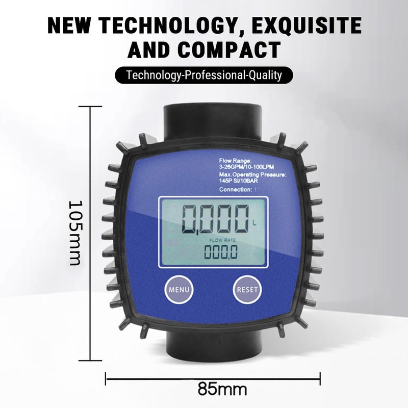 Uadme Digital Turbine Flowmeter – 1" Electronic Internal Thread Flow