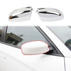 Crosselec Carbon Fiber Side Door Mirror Cover Molding Trim for Dodge Charger 2011-2021 (Chrome-Replacement)