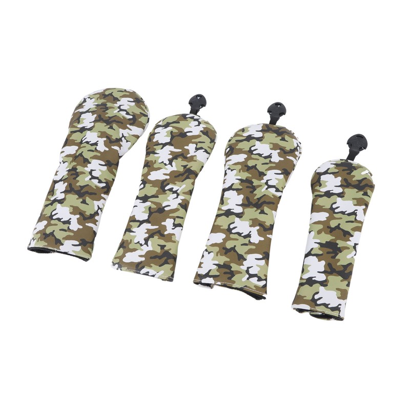 4Pcs Golf Club Head Cover PU Thick Plush Wear Resistant