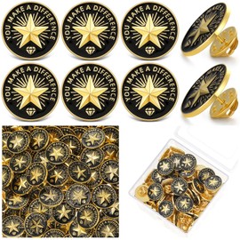 Yunlly 100 Pcs Employee of The Month Lapel Pin Employee Star Appreciation Pins Employee Enamel Pins You Make a Difference Lapel Pin for Employees Coworkers Team Christmas Gifts(Make A Difference)