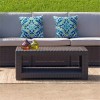 Flash Furniture Wicker Patio Coffee Table in Chocolate Brown