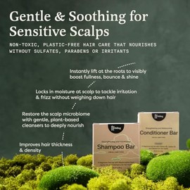 The Earthling Co. Shampoo Bar - Promueve El Crecimiento Del Cabello, Fortalece Y Voluminiza Todo Tipo De Cabello - Fórmula Sin Parabenos Ni Sulfatos Con Ingredientes Naturales Veganos Para Cabe