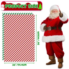 PIXHOTUL 4 Pcs Extra Large Christmas Gift Bags, 56 x 36 In Red Green Stripes Jumbo Plastic Gift Bags with Tags and Ties Huge Christmas Gift Wrapping for New Year Winter Holiday Xmas Present