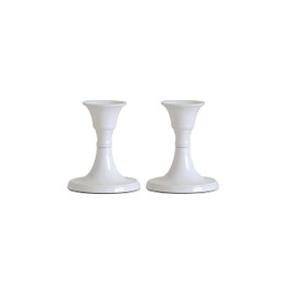 Rely+ White Candle Holder Set of 2 - Decorative Taper Candles for Candlesticks - Candle Stick Candle Holder -Candlestick Holders for Taper Candles - Modern Candle Holders for Dinner, Party