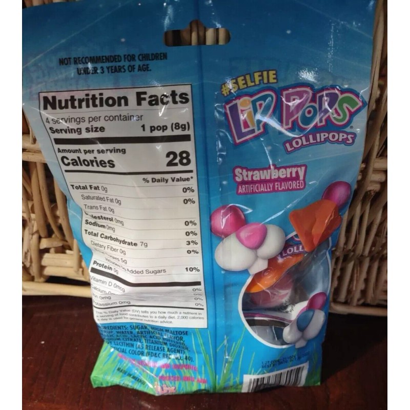 #Selfie Lip Pops Lollipops Easter Candy 1pkg Of 4 Ind