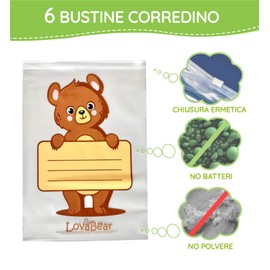 Lovabear 6 Baby Layette Sachets - Pearly Bags, Birth Hospital Envelopes, Airtight Slider Closure, 6pcs First Change Clothes Holder Birth Bag, Nursery Change