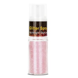 Go Ho Pink Hair and Body Glitter Spray,Holographic Glitter Highlighter Powder Spray,Festival Glitter Dry Powder Makeup for Clothes,Nail Art Decorations Diamond Dust for Nails