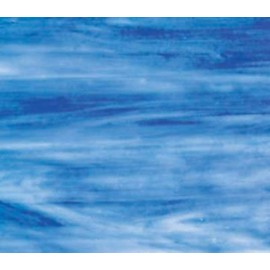 8" X 12" Steel Blue, White Opal Wissmach Stained Glass Sheet - (1 Sheet)