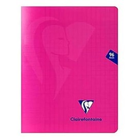 Clairefontaine Mimesys 313741C Exercise Book 17 x 22 cm Robust with Polypropylene Cover 48 Sheets French Ruling 90 g Pink Pack of 1