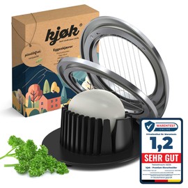 kjøk Premium Egg Slicer Stainless Steel Wires, Zinc Alloy Frame - Professional Cutter for Eggs, Mozzarella, Mushrooms and Soft Fruits - and Vegetables - Egg Divider Dishwasher Safe Mother's Day Gift