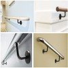 4 Pieces Handrail Brackets, Wall Mount Wooden Railing, Stair Railing