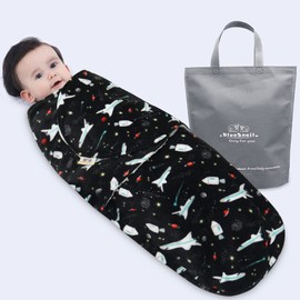 BlueSnail Baby Swaddle, Soft and Comfortable, Newborn Easy Wrap Receiving Blanket, Suitable for 0-3/3-6 Months (Black, 0-3 Months)
