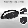 Riñonera Deportiva Impermeable, Multifuncional con Cremallera(Negro)