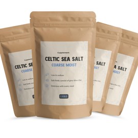 Cupplement 4 KG Keltisches Meersalz Grobes Grobes Salz - Nicht für die Salzmühle - Nicht Bio, Fleur de Sel, Himalaya, Himalaya-Salz, Bio feine Mineralien - Herbamare - Celtic Sea Salt