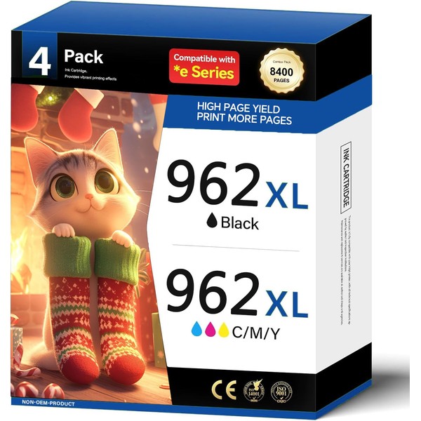 962XL Ink Cartridges Combo Pack Compatible for HP 962XL 962