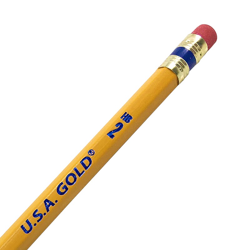 U.S.A. Gold Pre-sharpened American Wood Cased #2 HB Yellow Pencils,