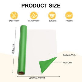 sourcing map Blue-Green Heat Transfer Vinyl, 12 Inch x 8ft Iron-on Vinyl Roll for Decal Cutting, Signs, Scrapbooking, DIY Craft, Home Decoration