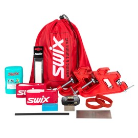 Swix Ski and Snowboard Touchup and Wax Kit - Comprehensive Winter Sports Maintenance Set with F4 Wax, Diamond Disc, Ceramic and Gummi Stones, Metal Scraper, Vise Set