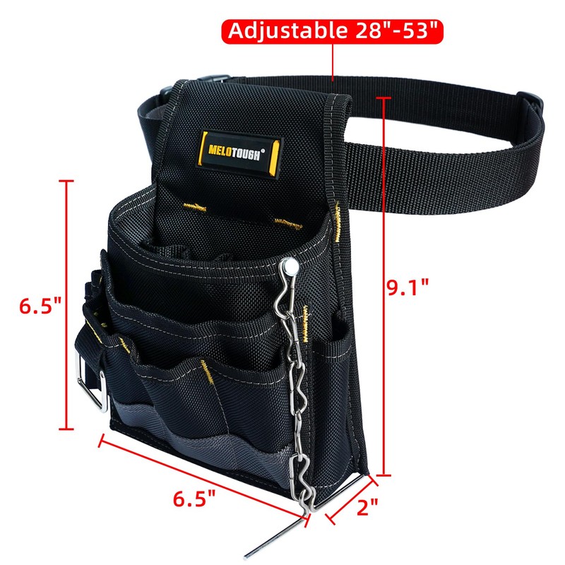 MELOTOUGH Electrician Tool Pouch Tool Belt Pouches with Belt Clip,