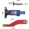 Digital Tire Tread Gauge Color Coded Depth Measurement Tool Handheld