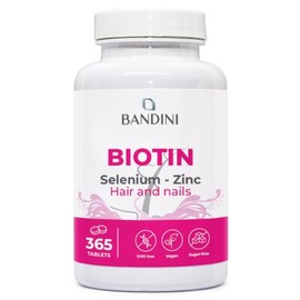 Bandini® Biotin Hair Growth Supplement | 365 Vegan Tablets High Strength