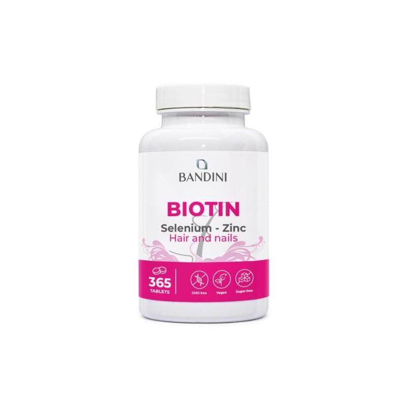 Bandini® Biotin Hair Growth Supplement | 365 Vegan Tablets High