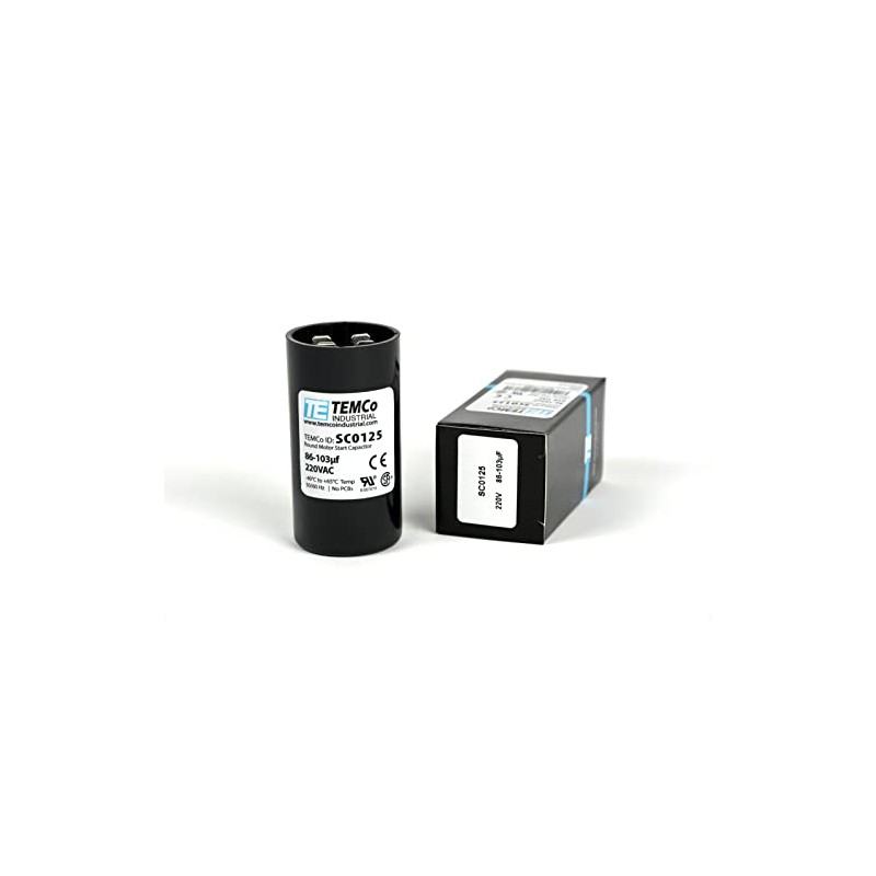 TEMCo 86-103 uf/MFD 220 VAC Volts Round Start Capacitor 50/60