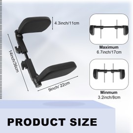 Tallew 360° Adjustable Car Headrest Pillow, Memory Foam Head Neck Support Pillow U Shaped Design Travel Sleeping Car Headrest for Vehicle Seat with Poles for Kids and Adults