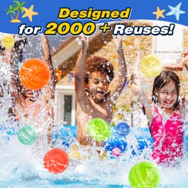 Water Bombs Reusable 12 Pieces Self-Closing Water Bombs, Refillable Water Bombs for Children and Adults, Water Balloons for Outdoor, Pool
