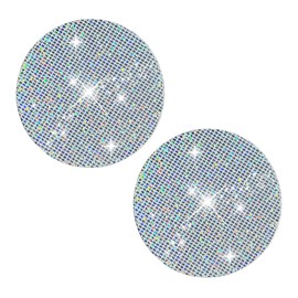 DUSCOKE 2PCS Bling Car Cup Holder Coaster, 2.75 Inch Anti-Slip Cup Insert Coaster, Automotive Drink Mat Present, Universal Auto Interior Decoration Accessories for Girls Women (White)