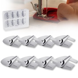8 Sizes Universal Sewing Rolled Hemmer Foot for Sewing Machine, 3-10mm Rolled Hem Presser Foot Set, Rolls Hemming Attachement Rolled Seam Presser Foot, Sewing Accessories & Tools (8 Sizes)