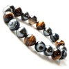 Gold Stone Tiger Eye Hematite Bracelet, 0.5 inches (12 mm),