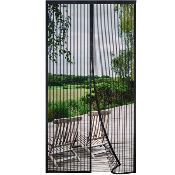 Risareyi Magnetic Fly Screens for Doors 90x180cm, Black Mesh Mosquito