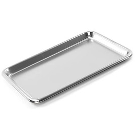 AAProTools Stainless Steel Surgical Tray, for Medical Instruments, Tattoo, Surgical Supplies, 14" X 10" X 1 4/8" Flat Bottom Tray