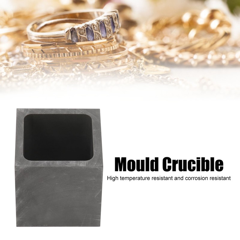 Graphite Crucible Squared Dense Graphite Sturdy Durable Corrosion Resistant Good