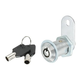 PATIKIL Cabinet Cam Lock with Key 1-1/6"(30mm) Keyara Eve Cam Lock Cylinder Zinc Alloy Chrome Drawer Lock Tube Lakam Removable Key Door Drawer Cabinet