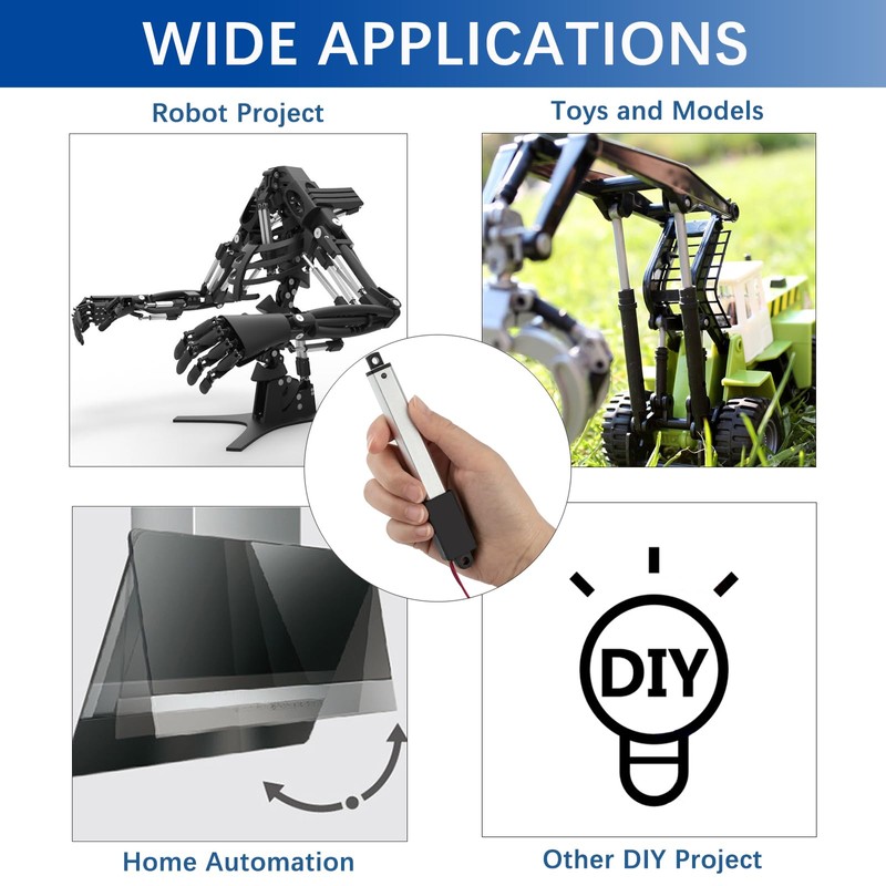 JQDML 12V Mini Linear Actuator - 1.2 Inch Stroke, 42lbs/188N,