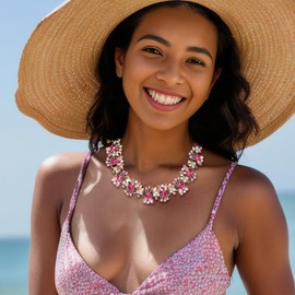 EVER FAITH Rhinestone Bib Statement Necklace Boho Vintage Floral Necklace for Women Summer Jewellery, Crystal, No Gemstone