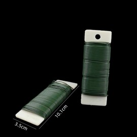 Yuzhiye Green Wreath Wire, 25#, Painted Iron Wire, 166.3 ft (50 m), Bouquet, Artificial Flowers, Flower Materials, Gardening Supplies, Christmas Crafts, Set of 2 (Green, 0.02 inch (0.5 mm) Thick,
