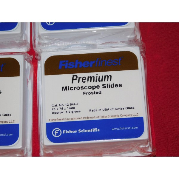 Fisher Scientific Box of Fisher Premium Microscope Slides, Frosted, 25x75x1mm;